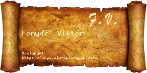 Fonyó Viktor névjegykártya